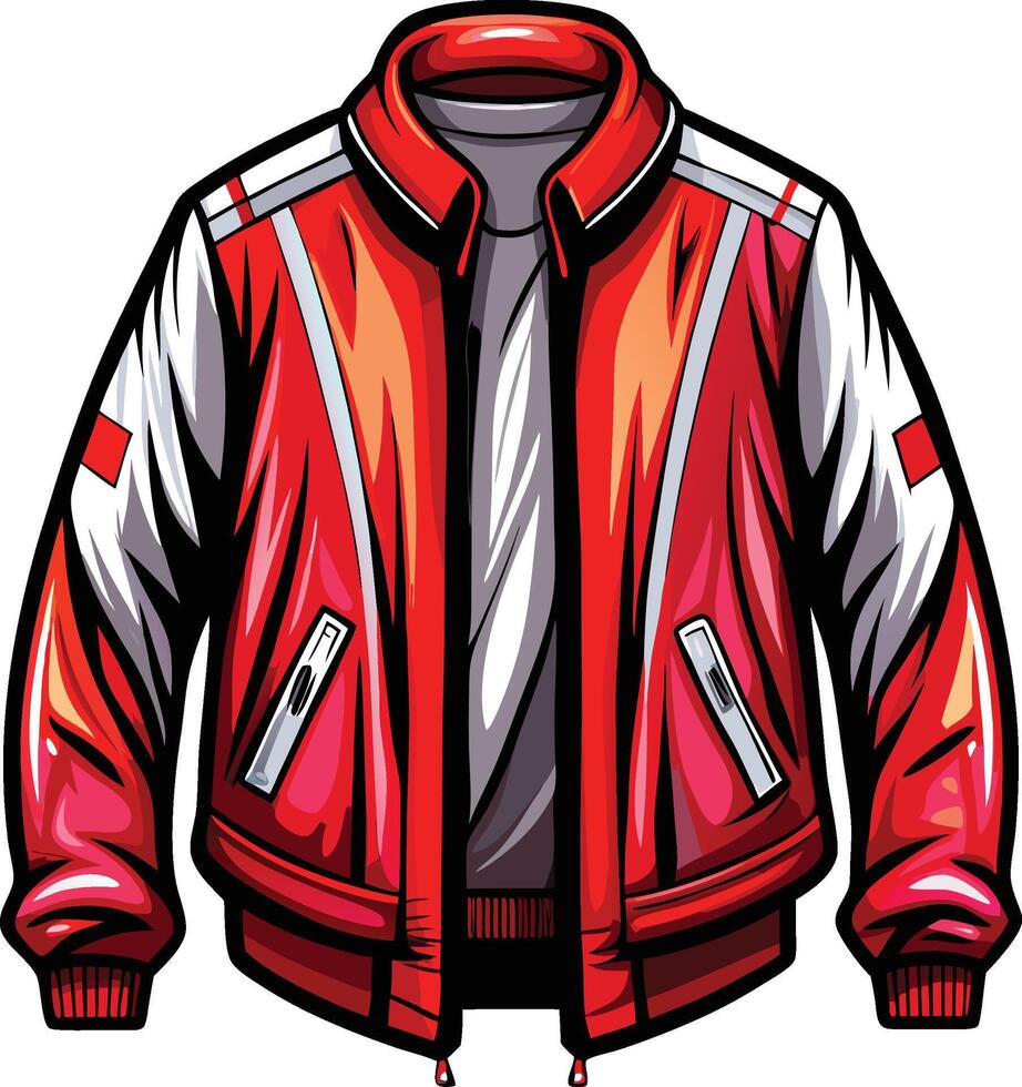 Minimalist Nature-Theme Bomber Jacket Sketch vector