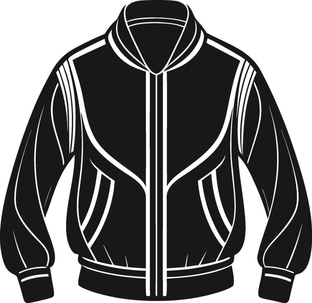 Detailed Classic Bomber Jacket Sketch vector