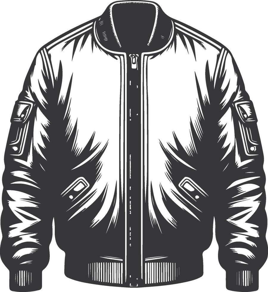 Tunic Black Bomber Jacket Outline Sketch vector