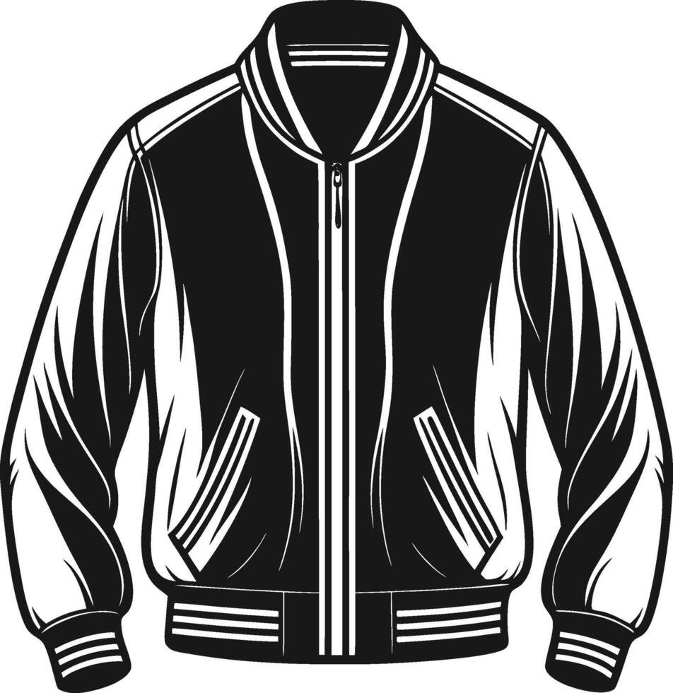 Retro Pleated Bomber Jacket vector