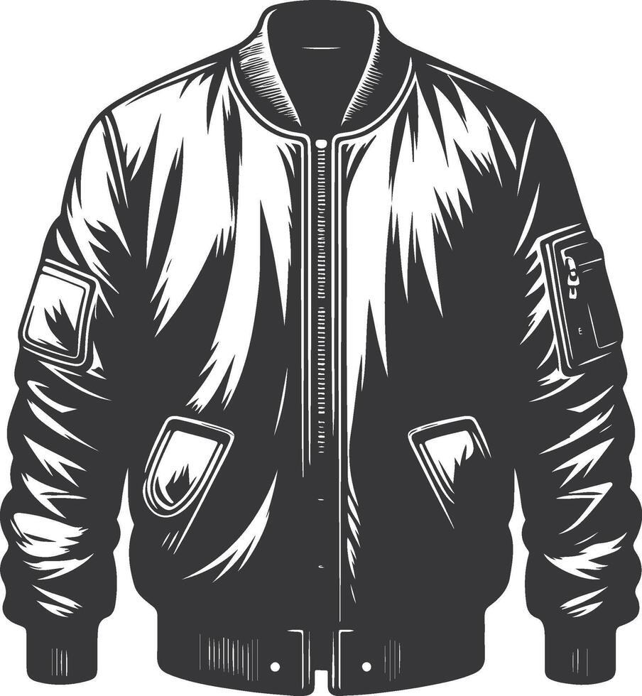 Detailed Shirred Bomber Jacket vector