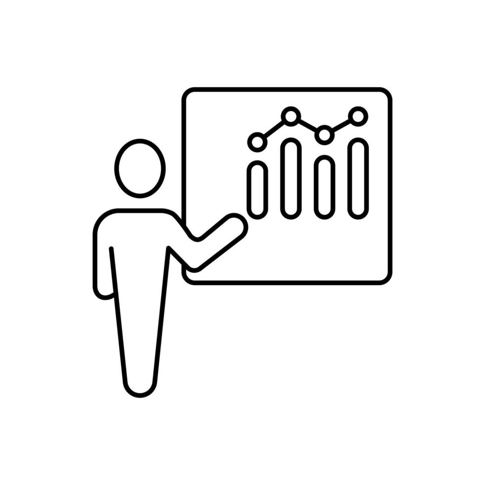 presentation concept line icon. Simple element illustration. presentation concept outline symbol design. vector