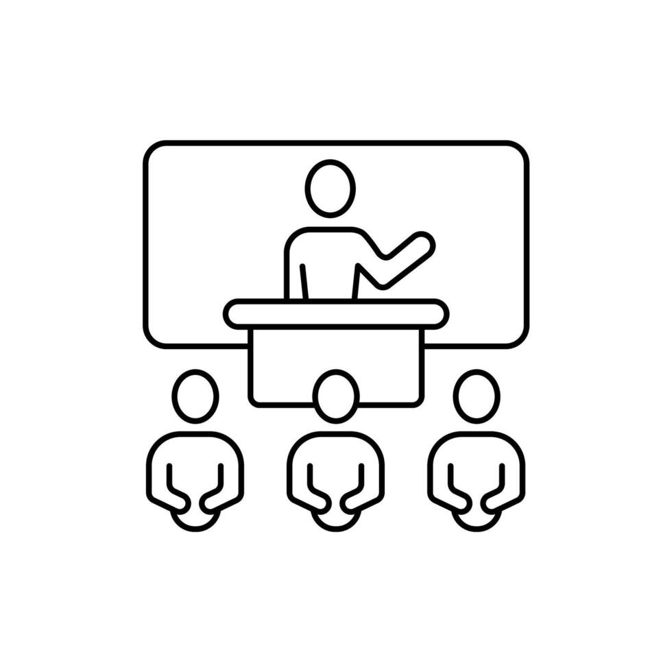 conference concept line icon. Simple element illustration. conference concept outline symbol design. vector