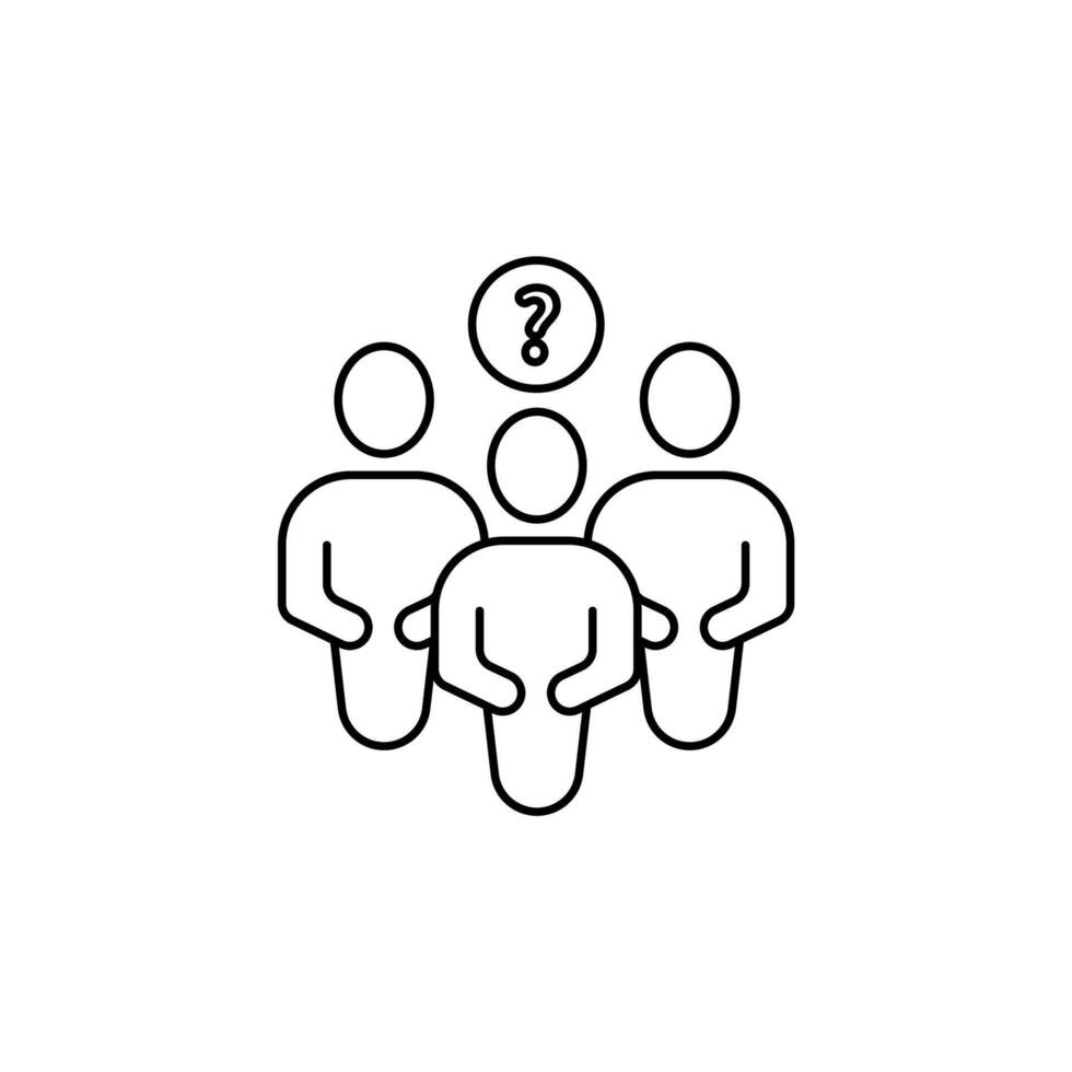customers questions concept line icon. Simple element illustration. customers questions concept outline symbol design. vector