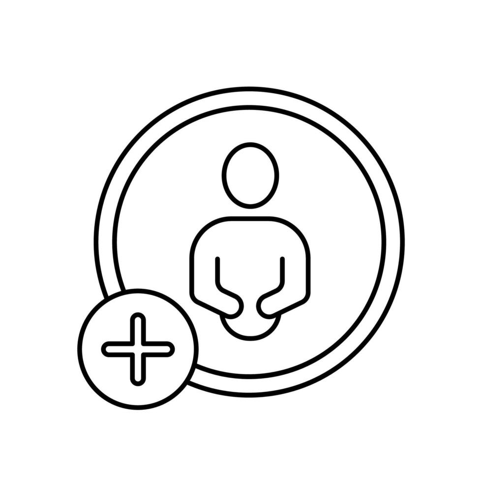 add friend concept line icon. Simple element illustration. add friend concept outline symbol design. vector