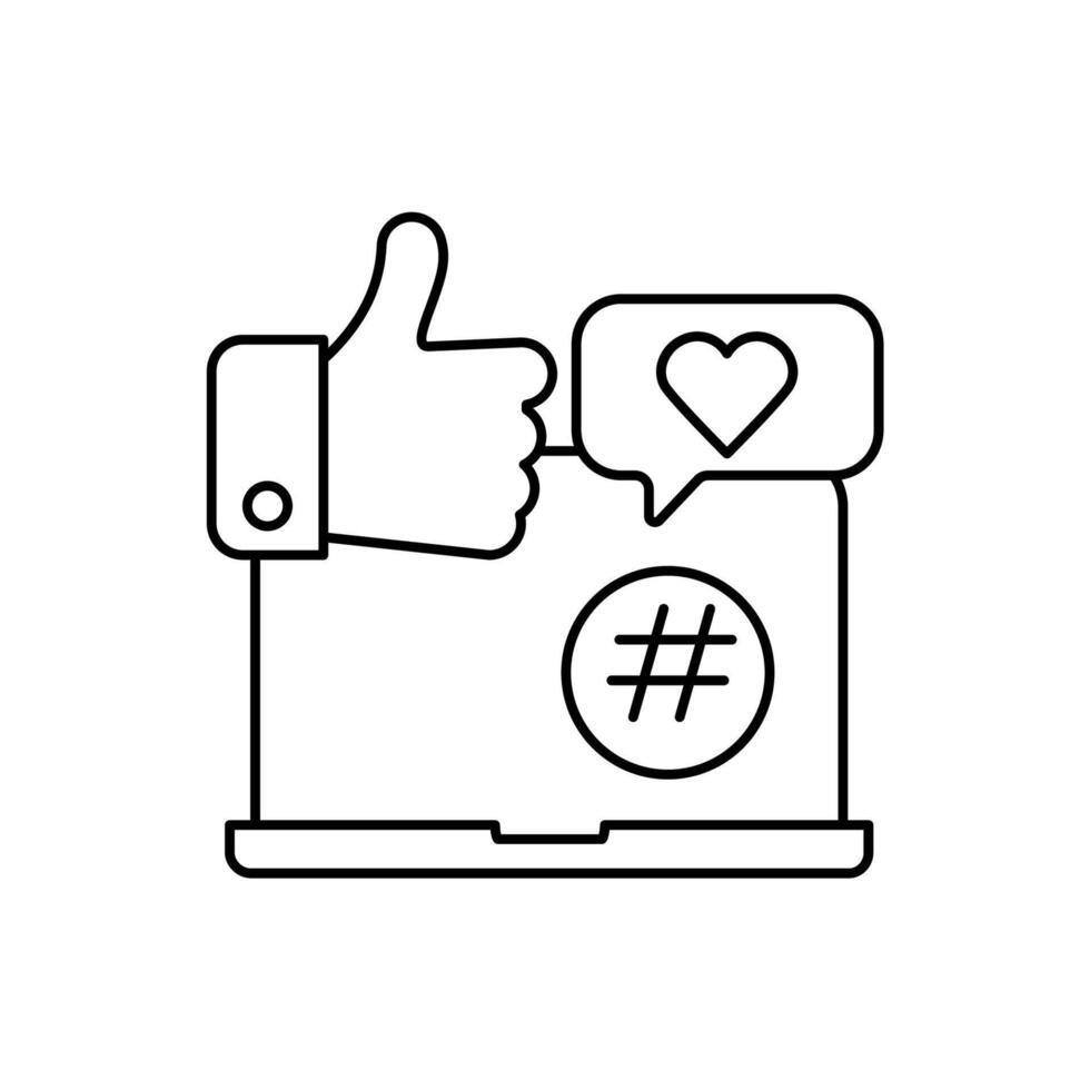 social media concept line icon. Simple element illustration. social media concept outline symbol design. vector