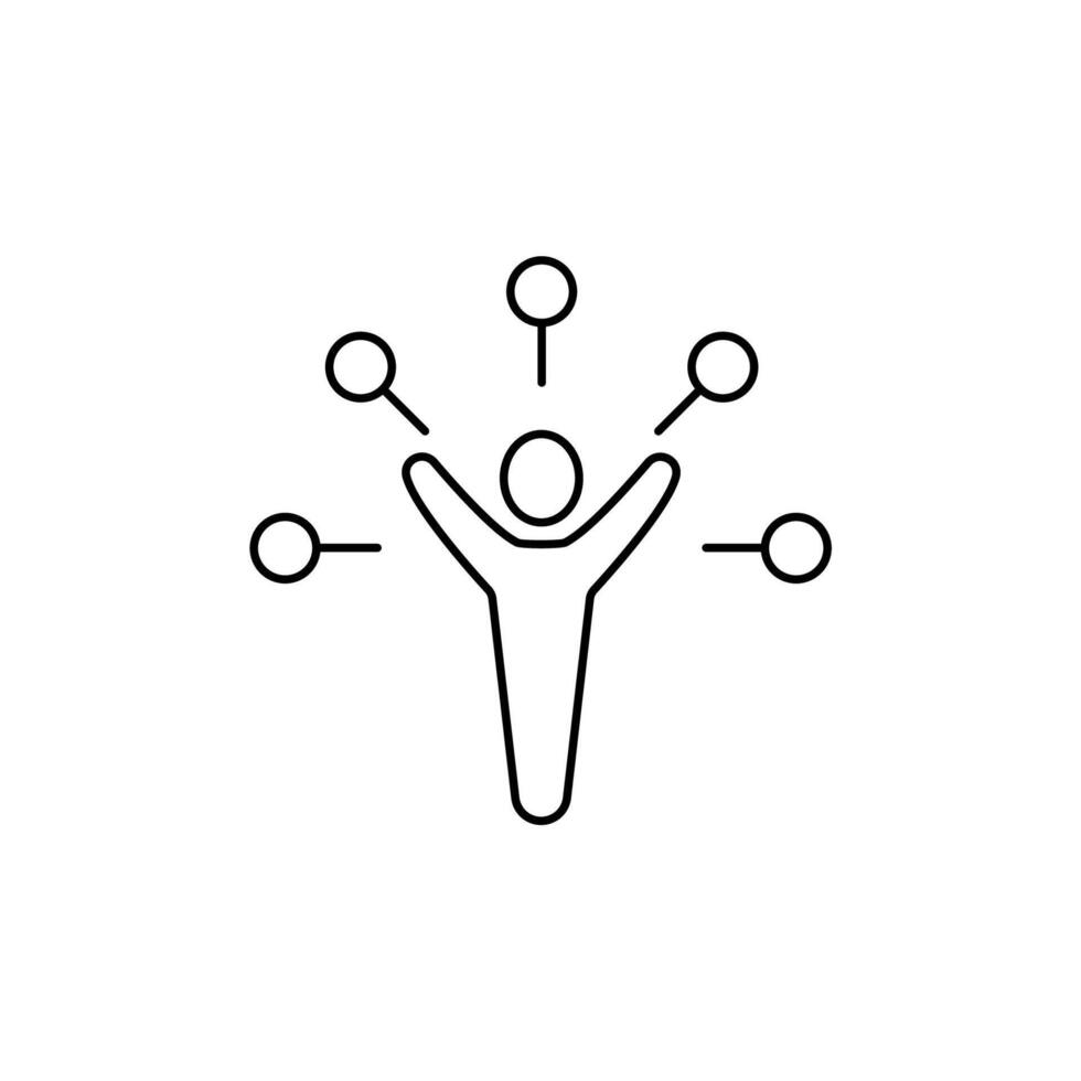 multitasking concept line icon. Simple element illustration. multitasking concept outline symbol design. vector