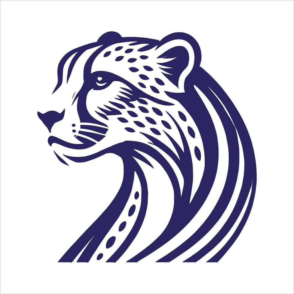 Cheetah silhouette isolated on white background vector