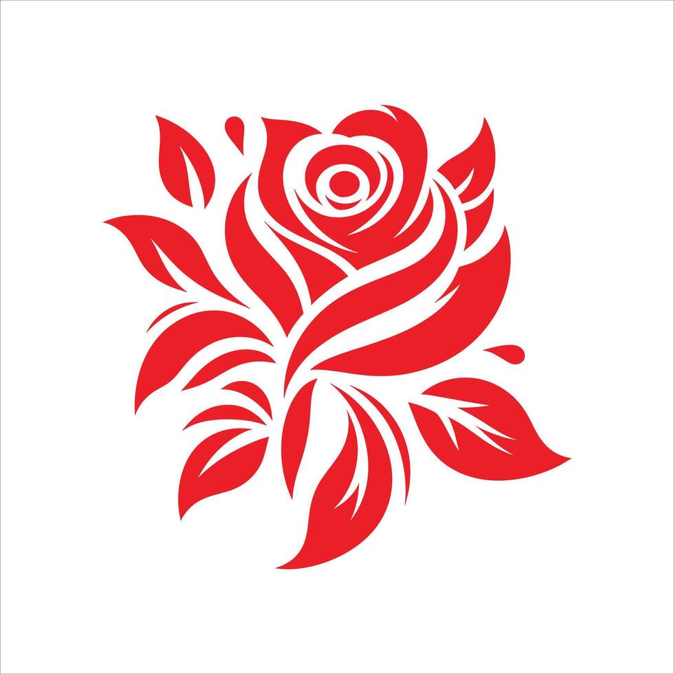 Red Rose Flower Valentines And Wedding Day Realistic Red Rose, Simple Rose illustration on white background vector