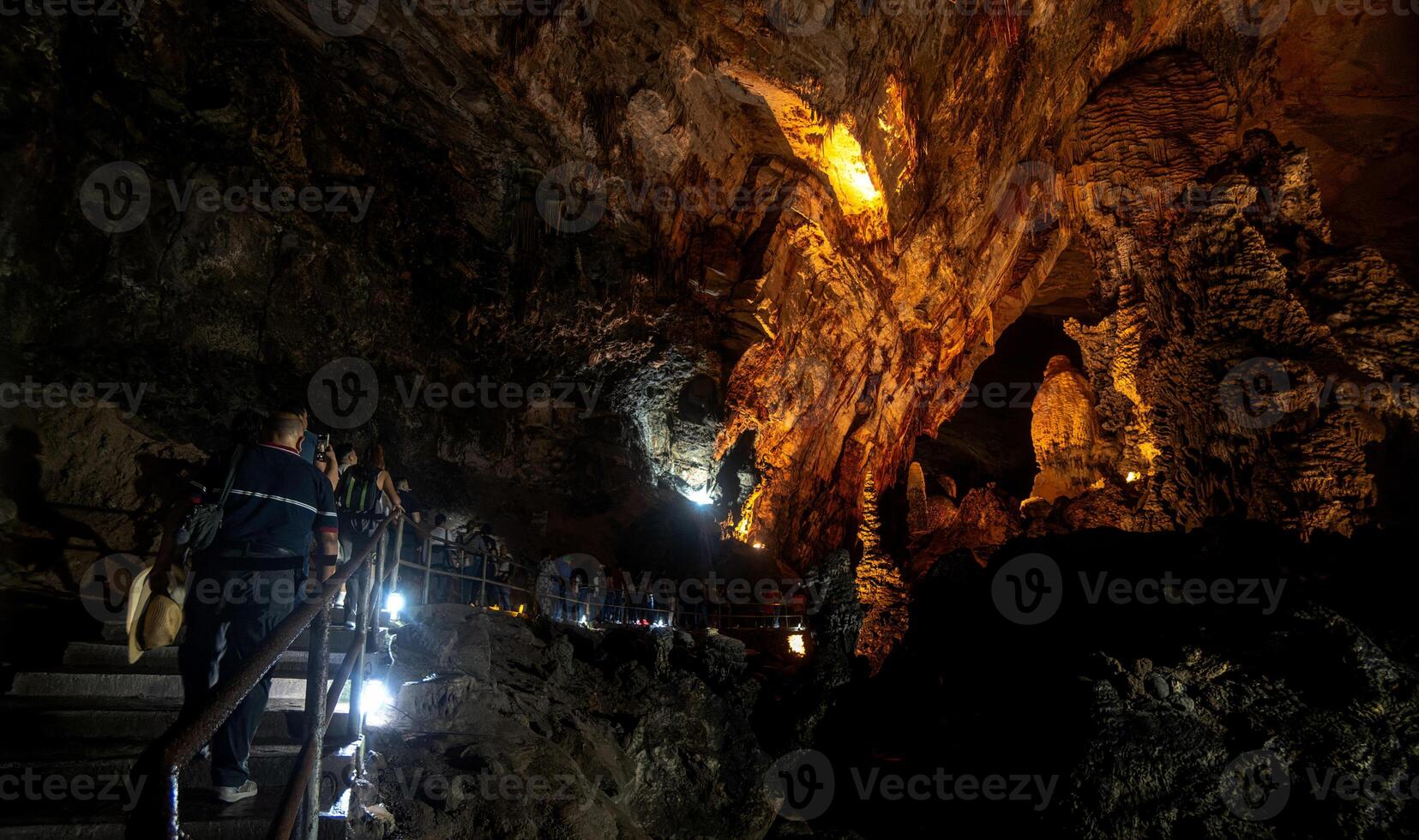 Exploring the stunning caves of Parque Nacional Grutas de Cacahuamilpa at dusk photo