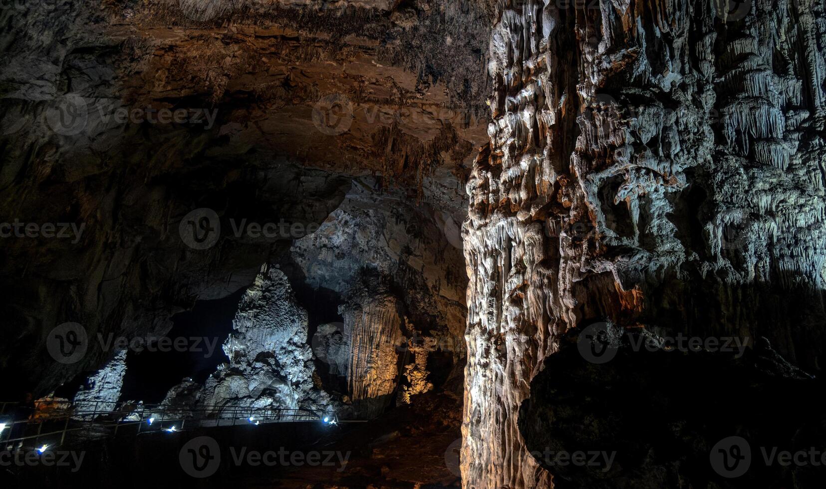 Stunning rock formations illuminated within Cacahuamilpa Caves National Park photo