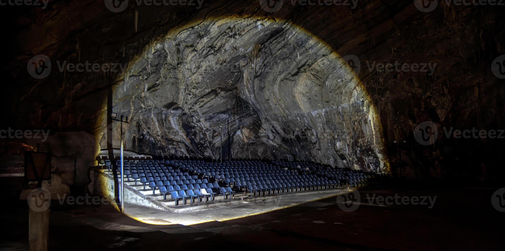Cacahuamilpa Cave auditorium features stunning natural acoustics and unique rock formations photo