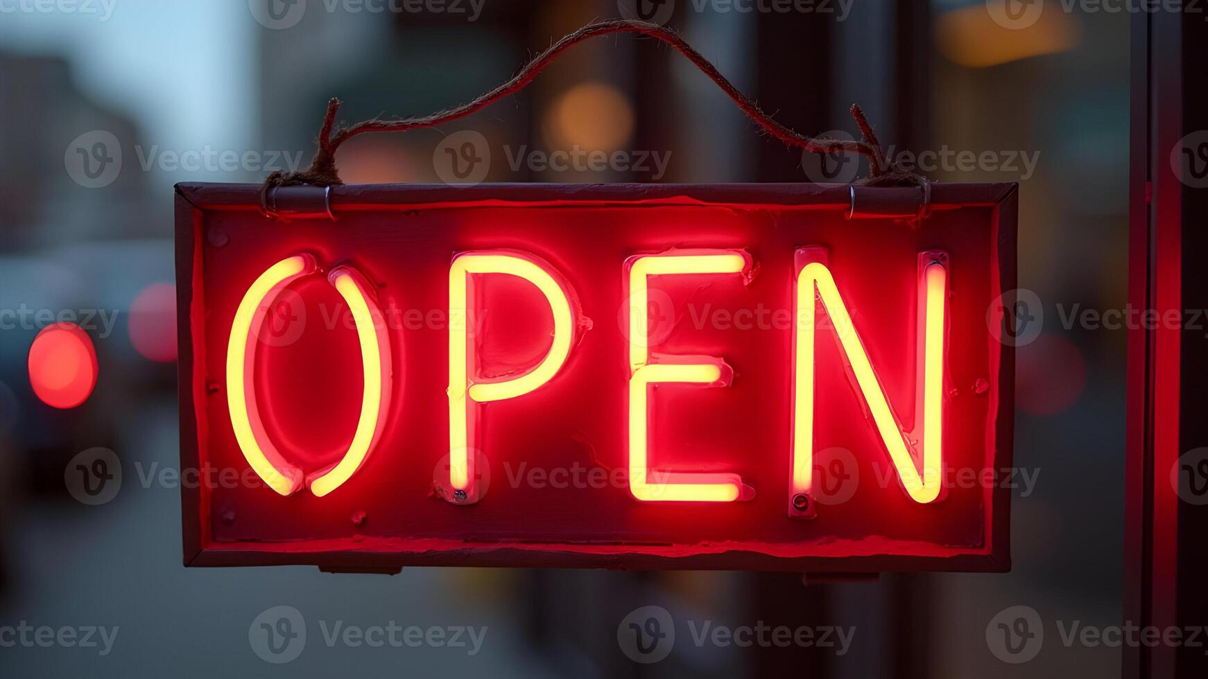 Open sign on the door photo