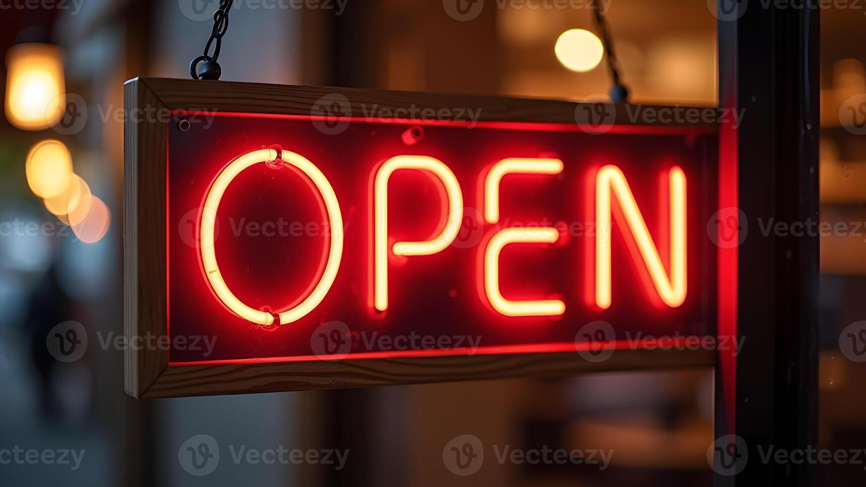 Open sign on the door photo