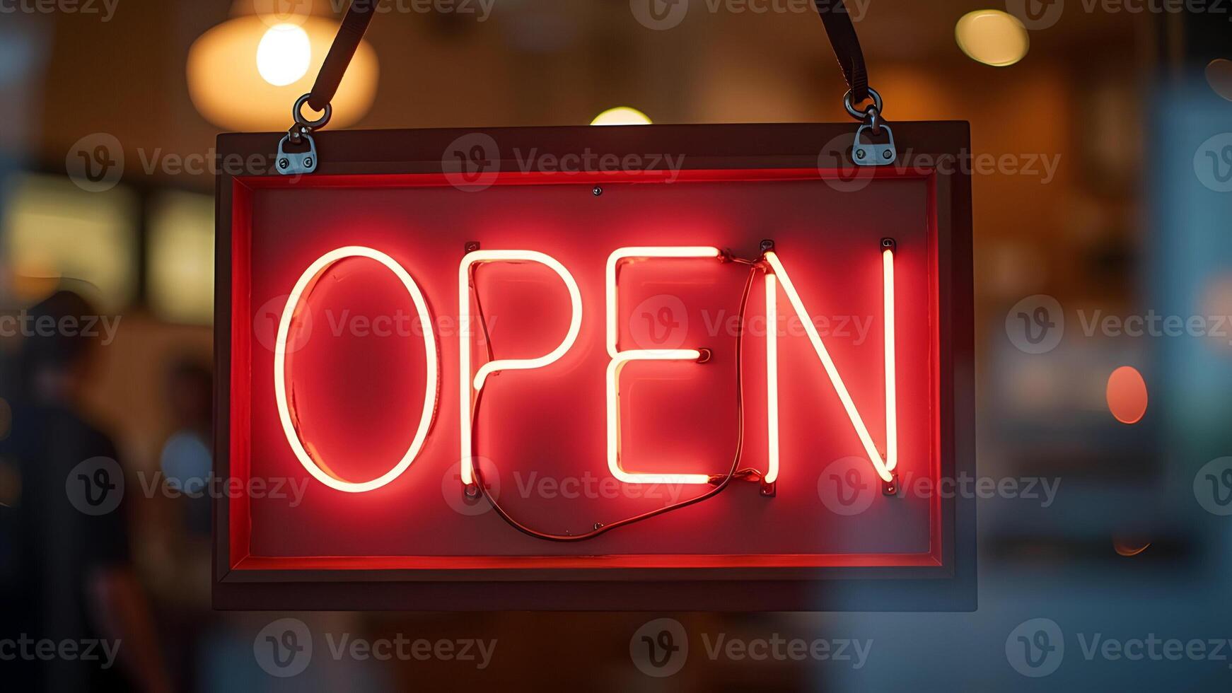 Open sign on the door photo