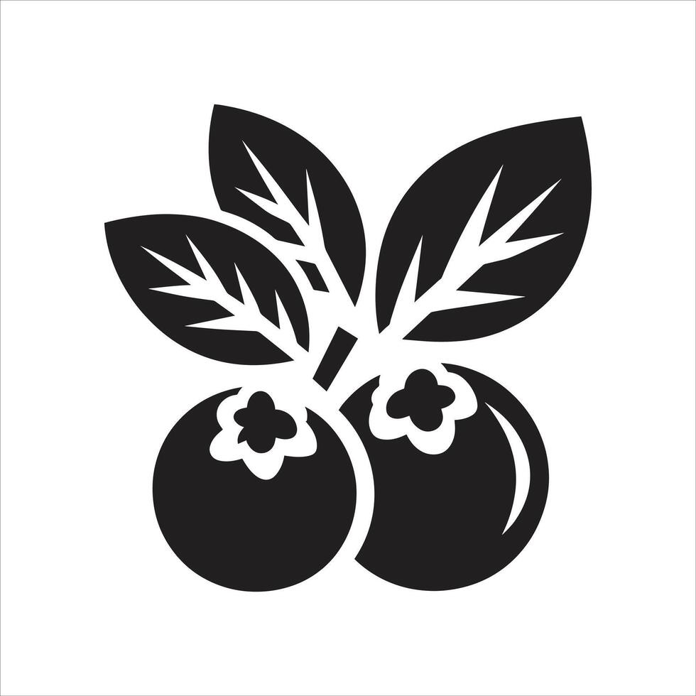 Black and white illustration of berries on a branch vector