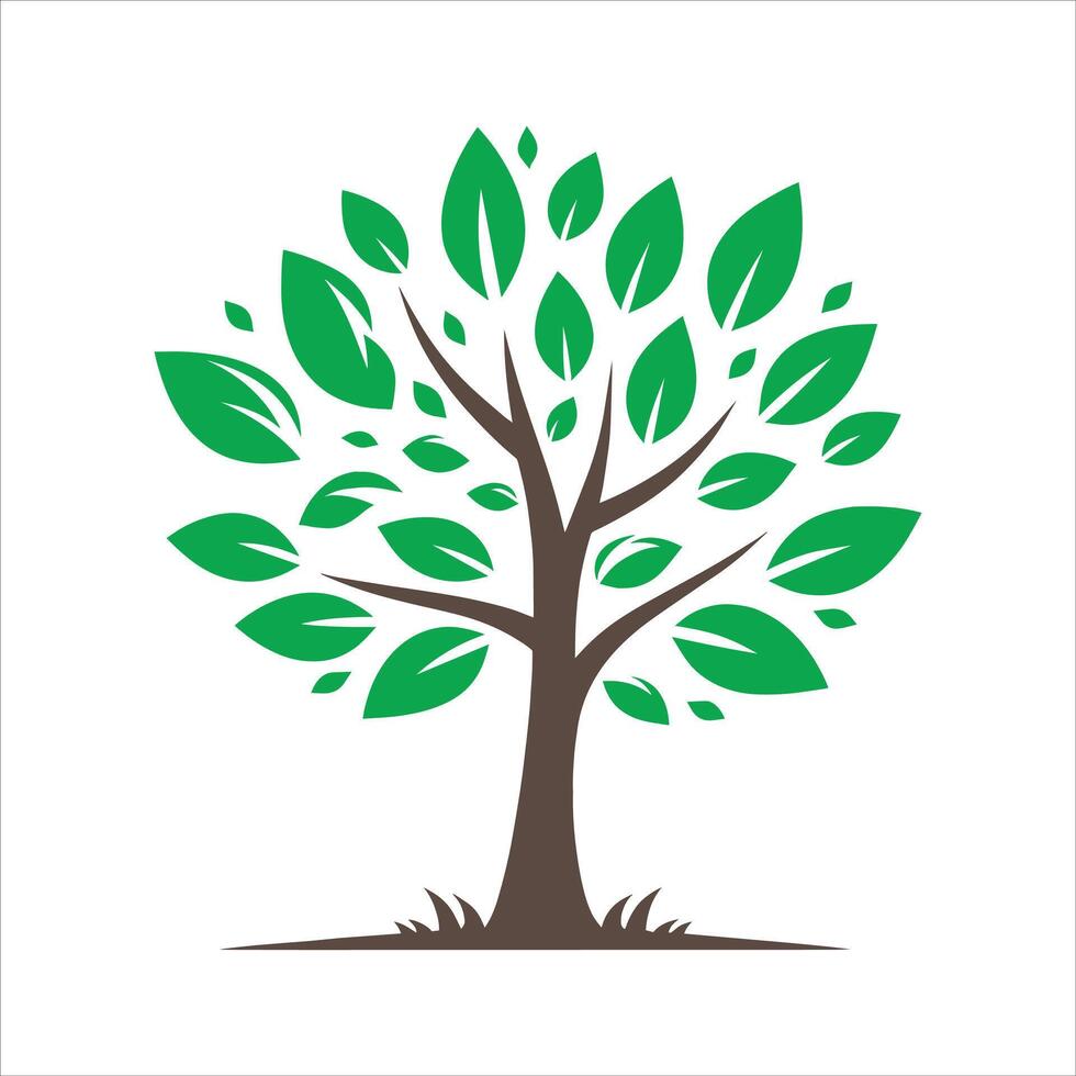 Tree icon, Minimalist Logo Tree Design Silhouette Illustration vector