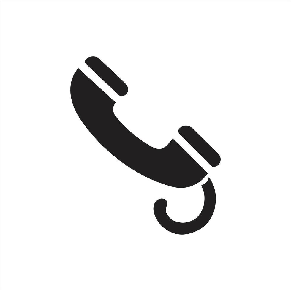 A black telephone icon on a white background vector
