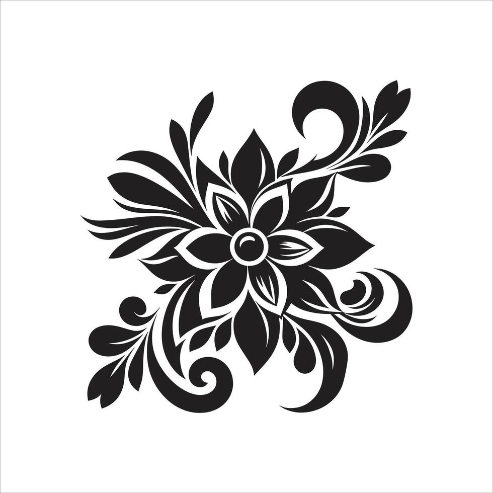 Artistic Flower Clipart Minimalist Simple Silhouette vector