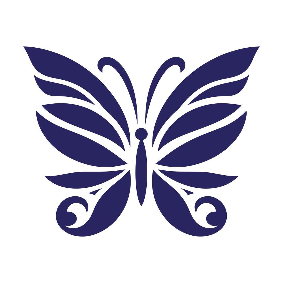A butterfly logo with a blue background vector