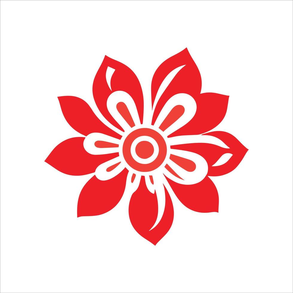 Round Flower Symbol Design Clipart Minimalist Silhouette vector