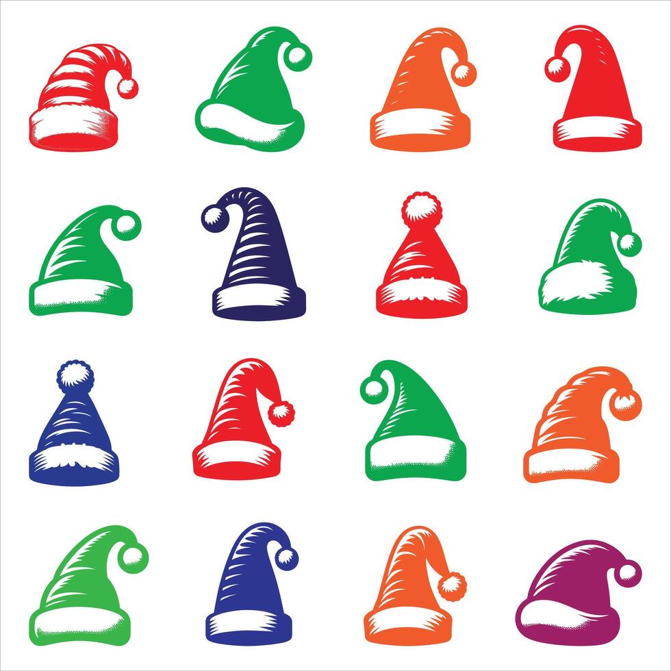 Christmas Hat, Santa Hat Icon For Christmas Day vector
