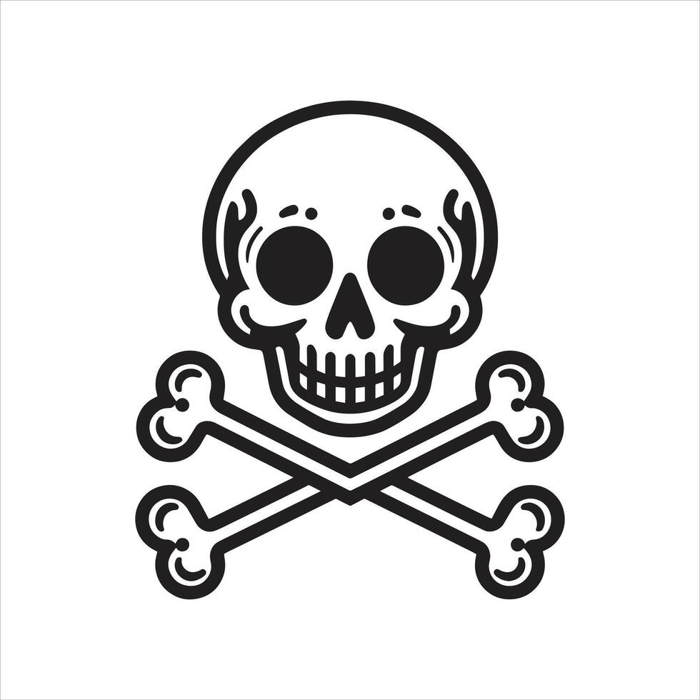 A skull and crossbones icon on a white background vector