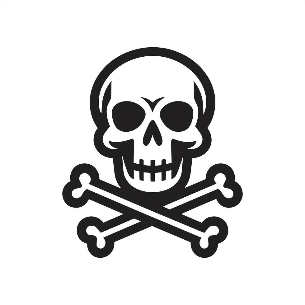 A skull and crossbones icon on a white background vector