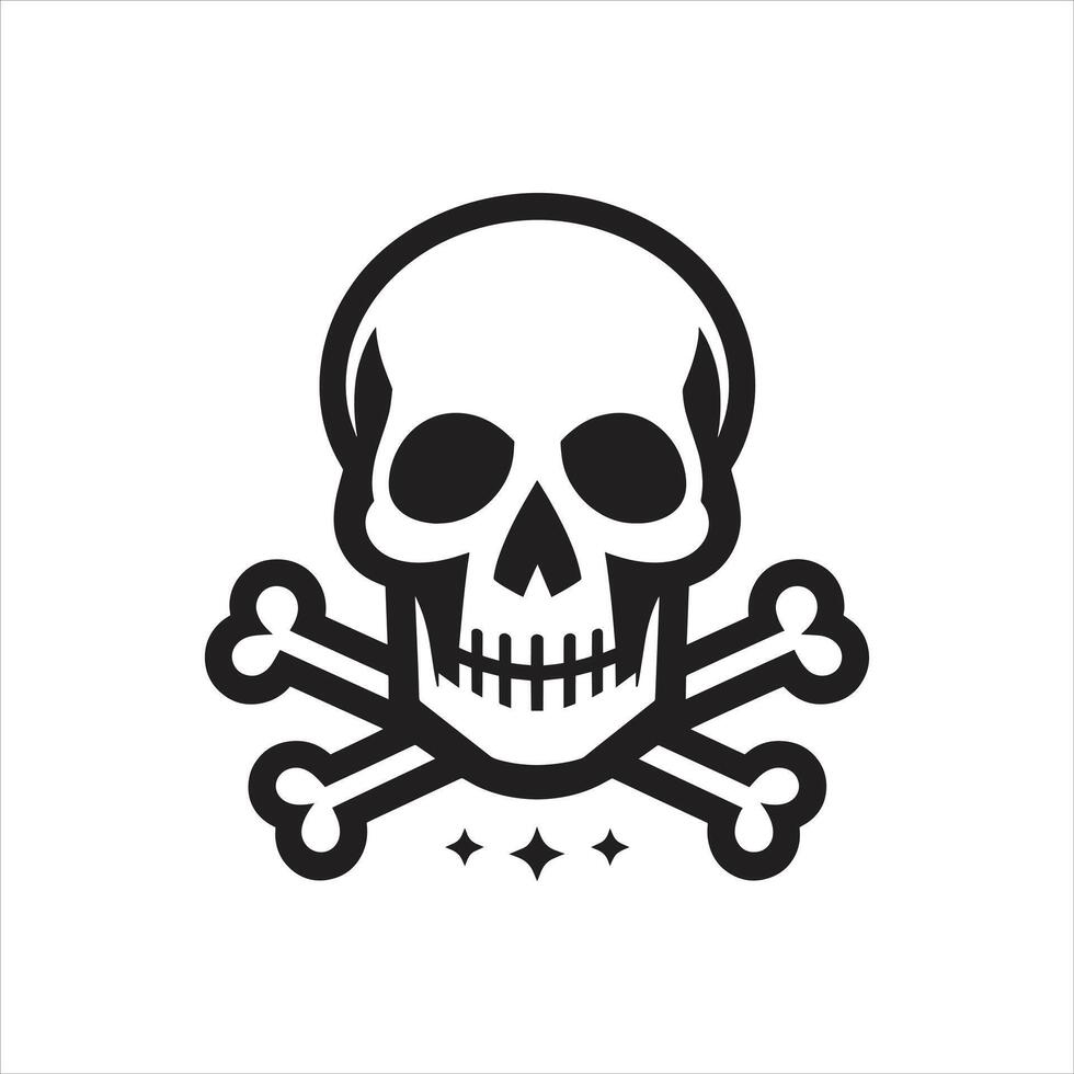 Skull and crossbones icon illustration vector