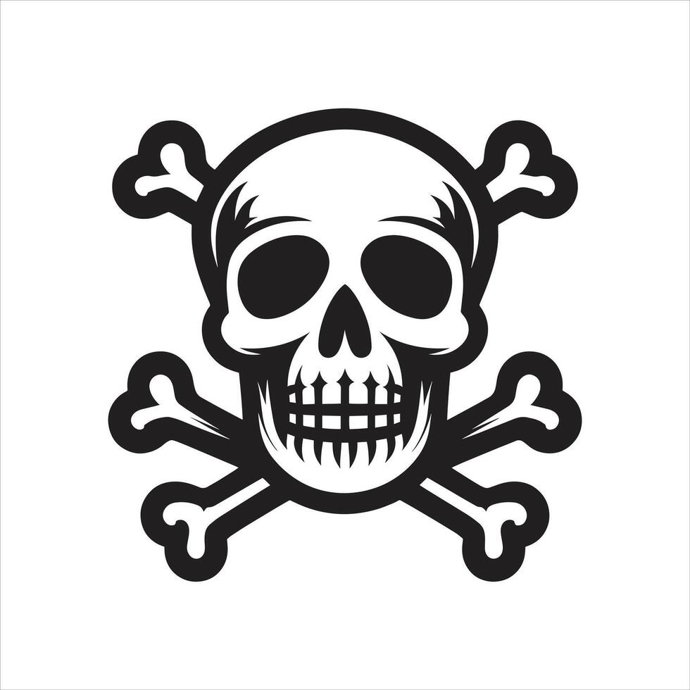 A skull and crossbones icon on a white background vector