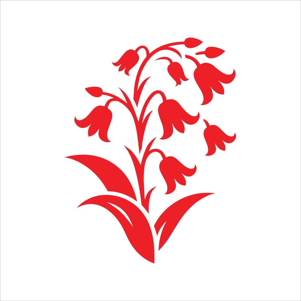 Red flowers on a white background vector