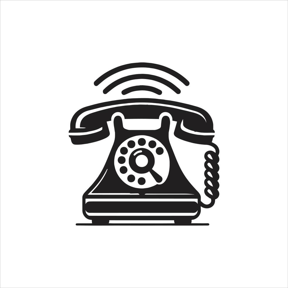 An old fashioned telephone icon on a white background vector