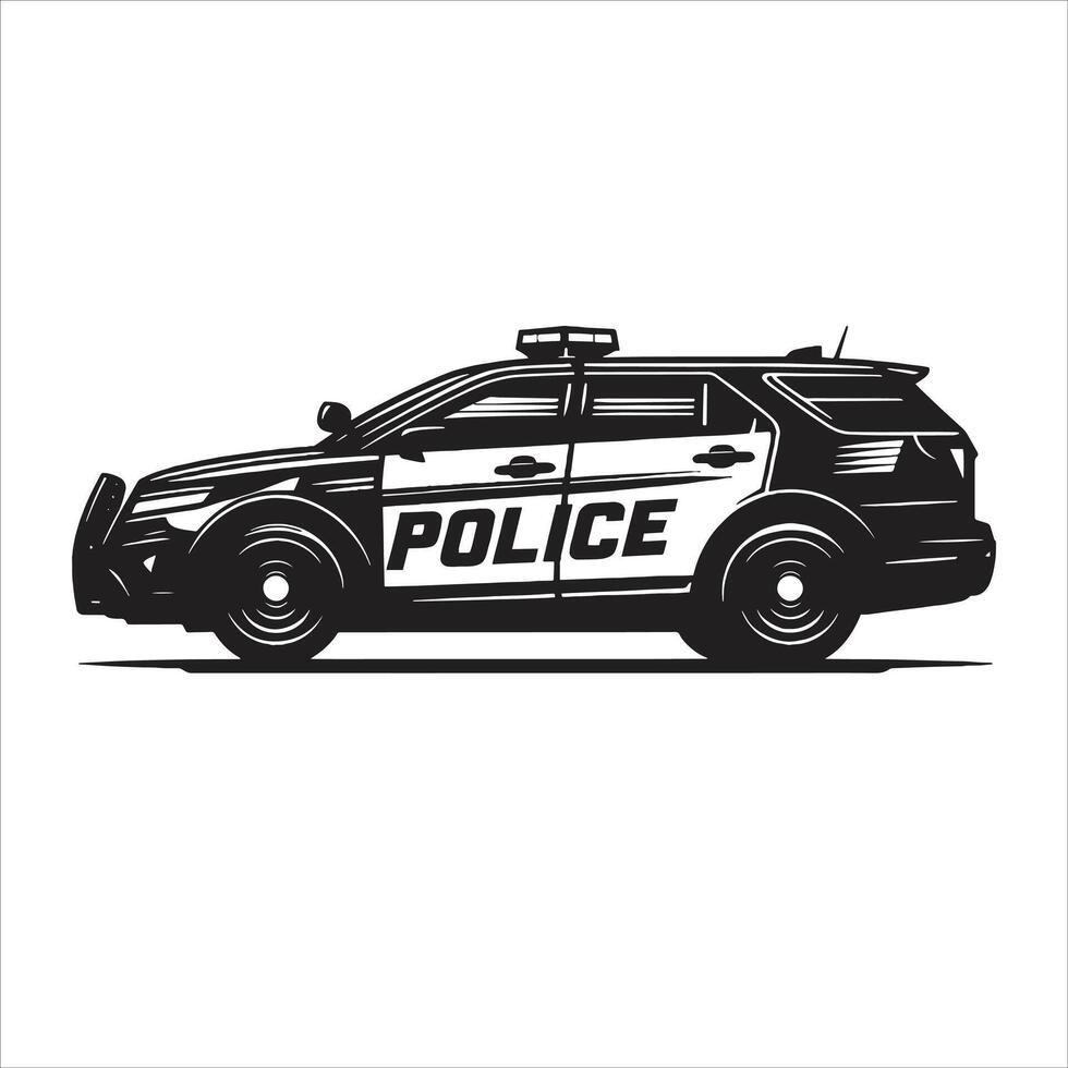 Police Car Icon Silhouette Illustration vector