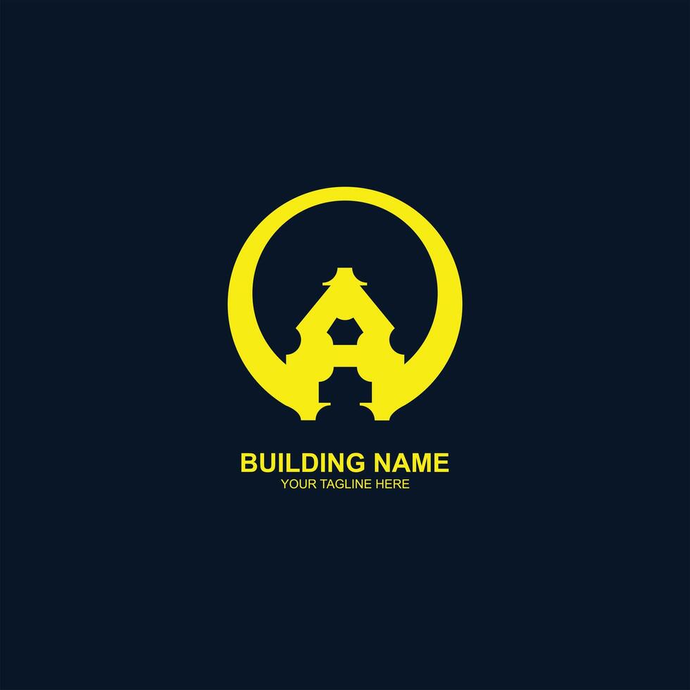 building logo a initial icon with creative illustration vector