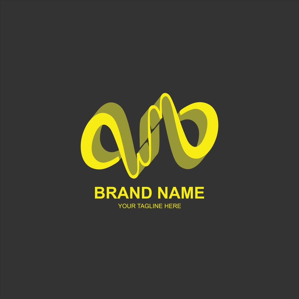 brand logo wm initial icon with creative illustration vector