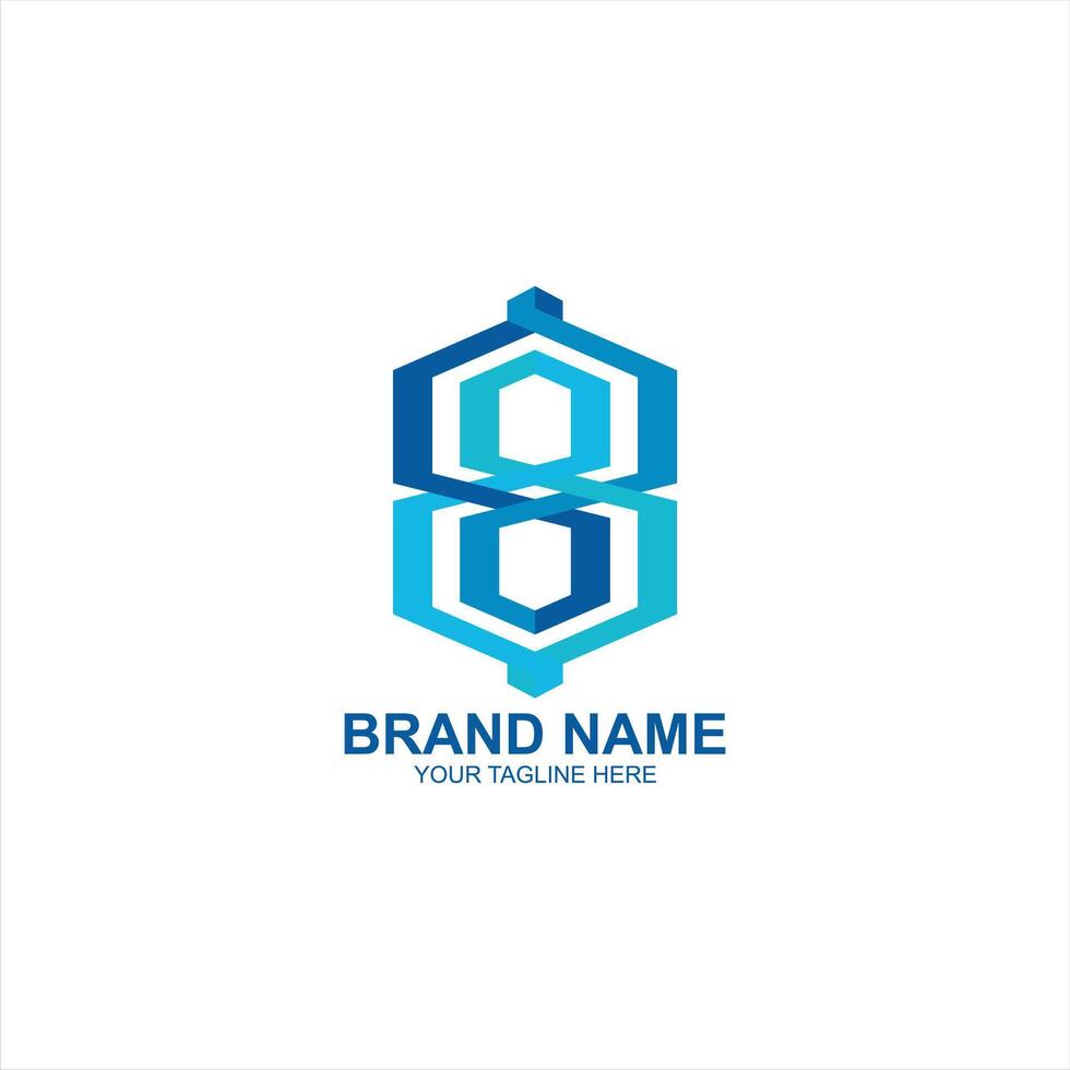 brand logo 8 initial icon with creative illustration vector