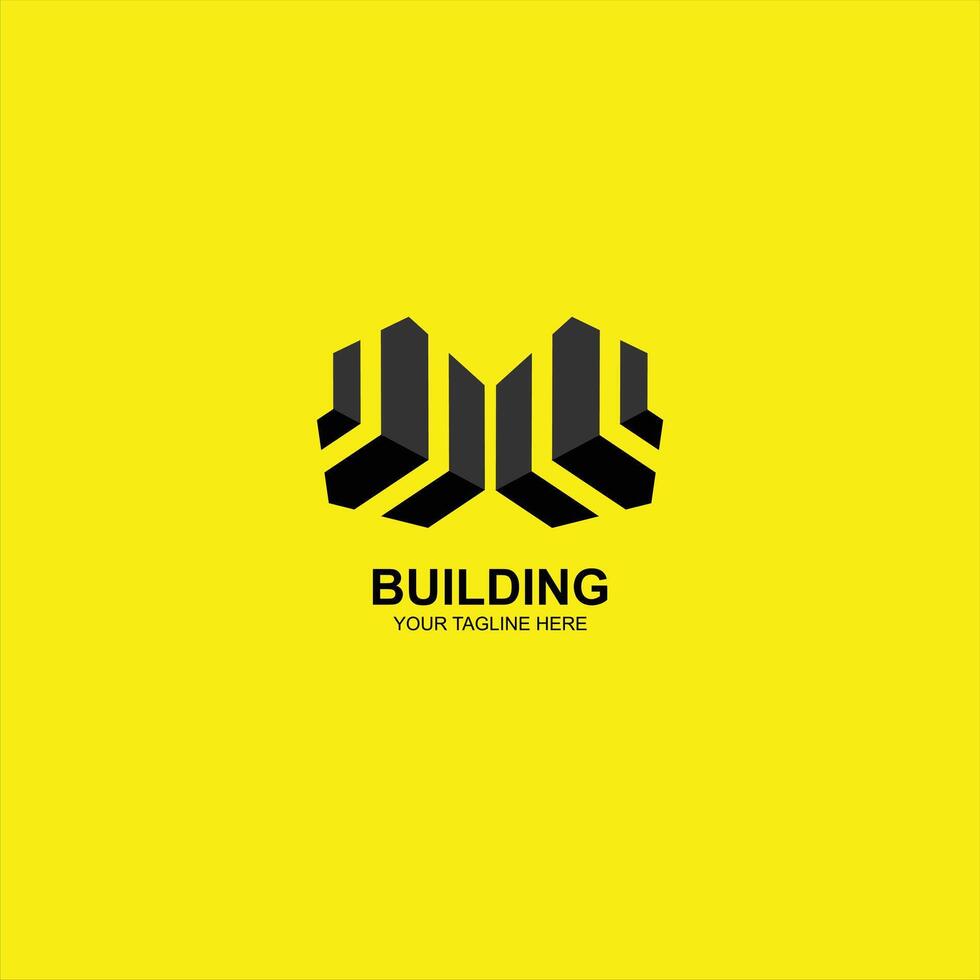 building logo icon with creative illustration vector