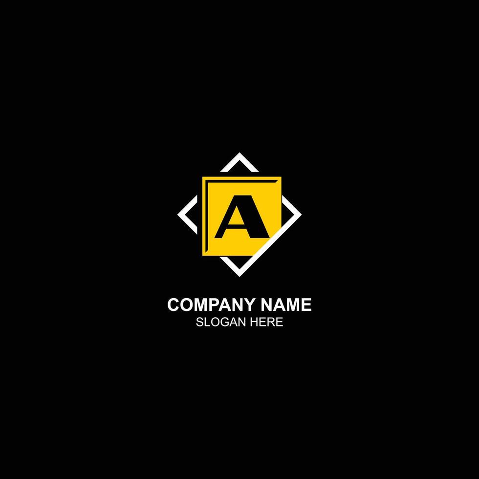 company logo a initial icon with creative illustration vector
