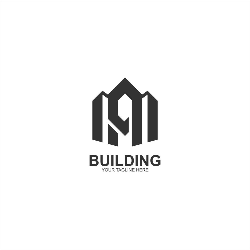 building logo a initial icon with creative illustration vector