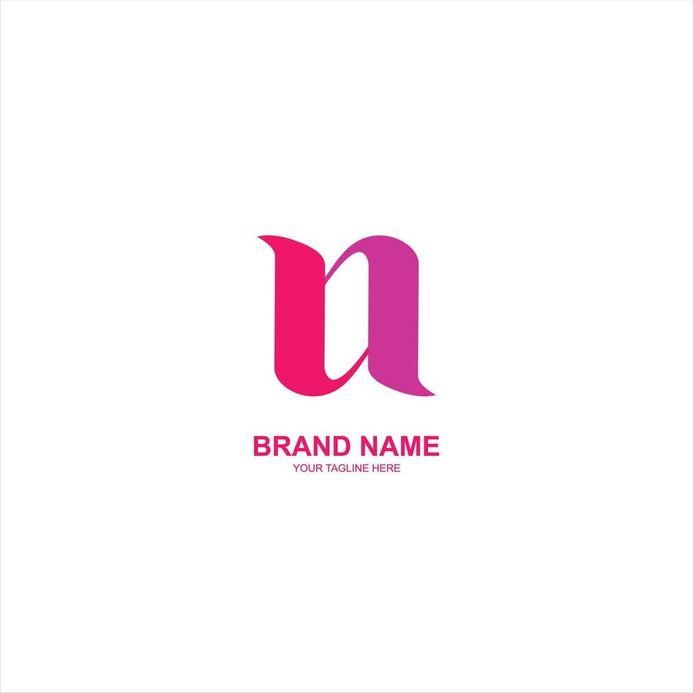brand logo n initial icon with creative illustration vector