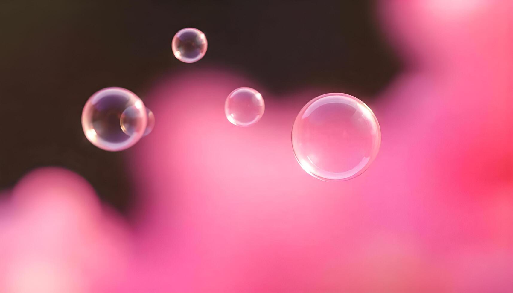 soap bubbles on pink background photo