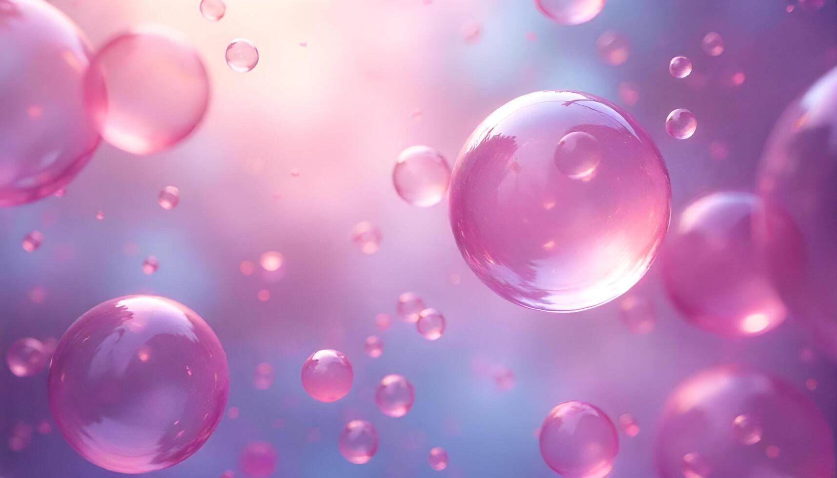 a close up of pink bubbles floating in the air photo