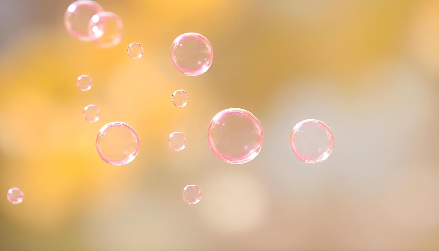 soap bubbles floating in the air on a blurred background photo