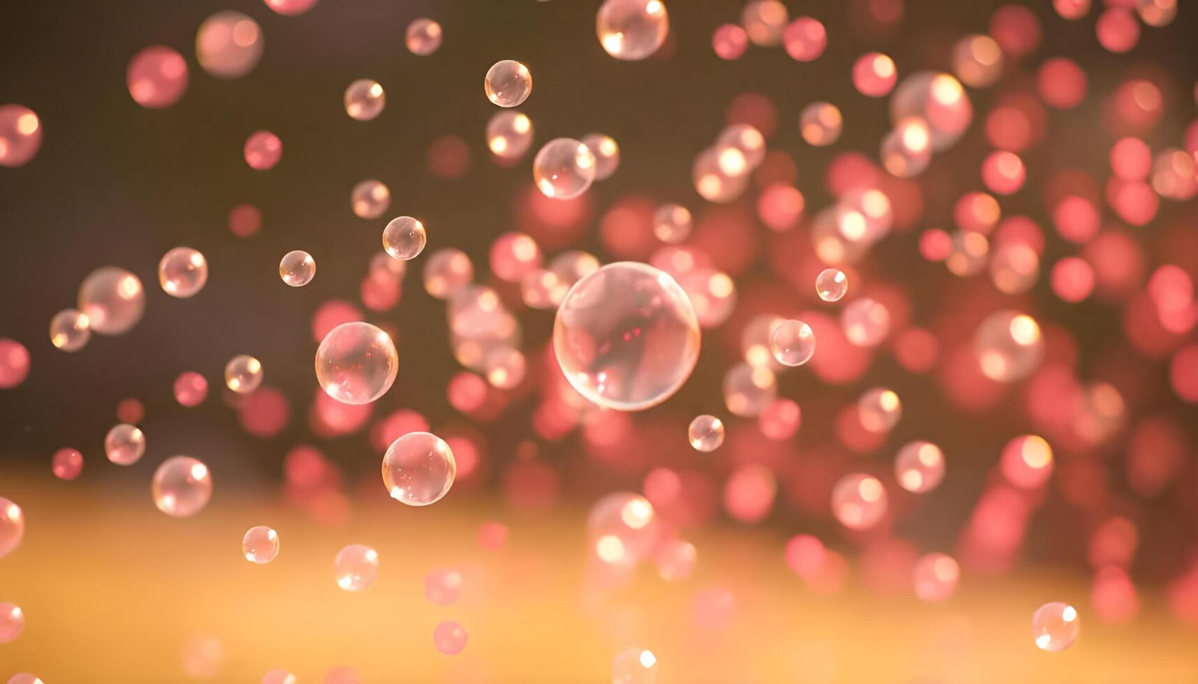 bubbles floating in the air with a pink background photo