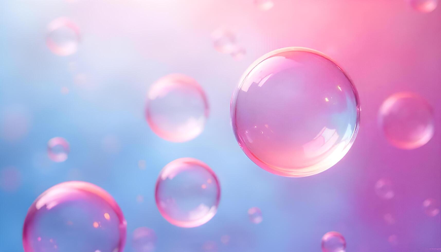 soap bubbles on a blue and pink background photo