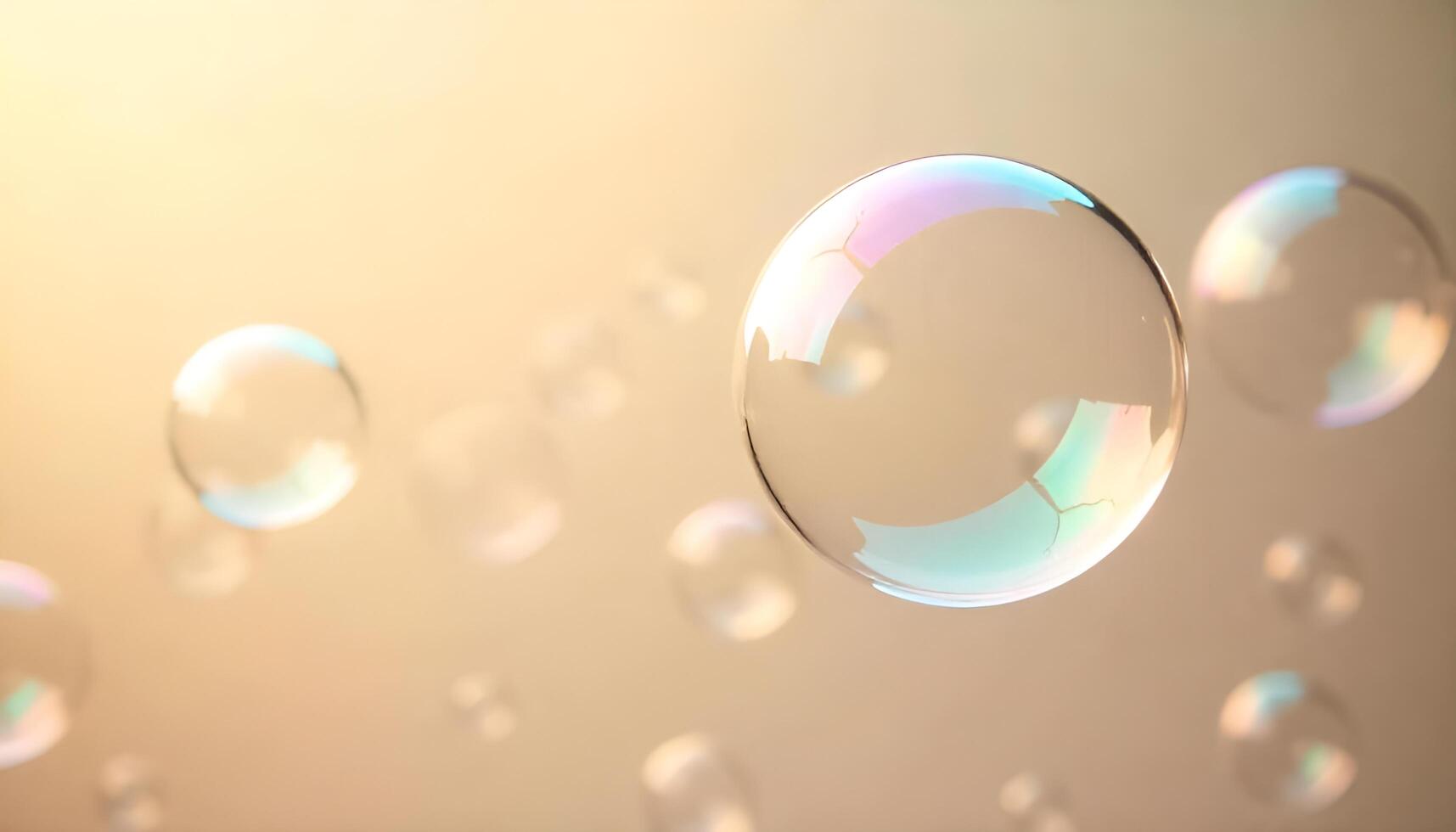 a group of soap bubbles floating in the air photo