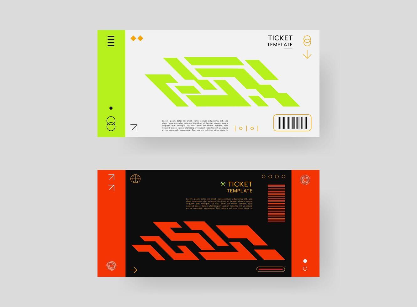 Event ticket template set. Ticket mockup. template illustration. vector