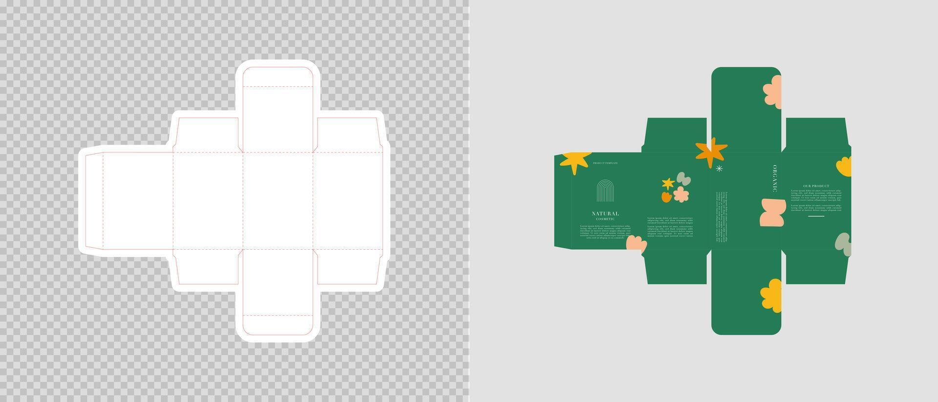 Cardboard box template. Cosmetic package box design. illustration. vector