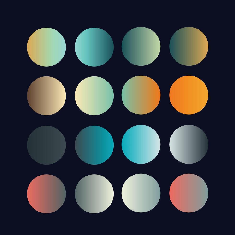 Set of watercolour brush samples of gradient circles with pastel color palette use for your next project vector