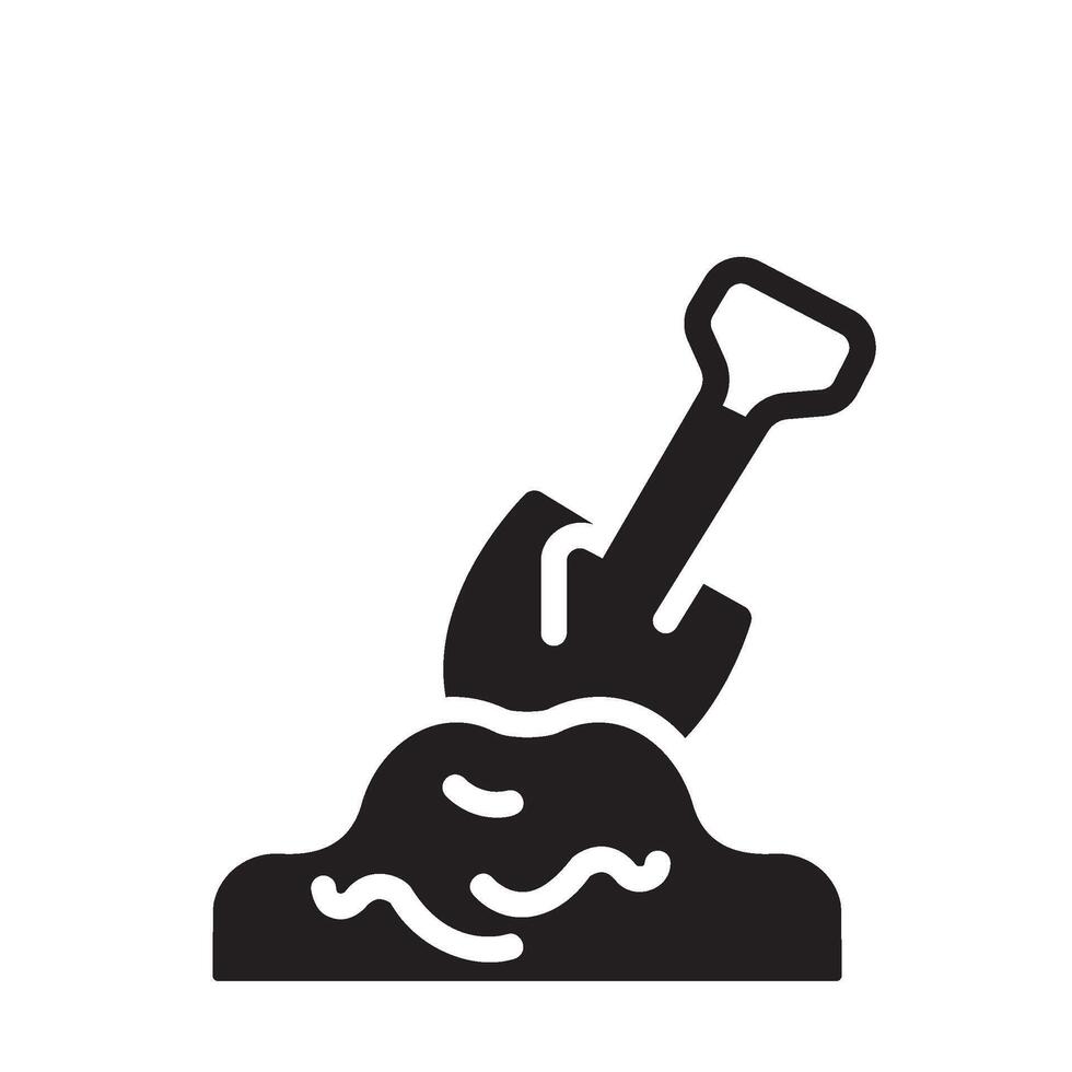 soil Glyph Icon White Background vector